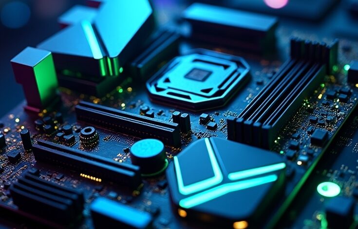 Flux_Dev_Hightech_motherboard_glowing_with_RGB_lights_futurist_1